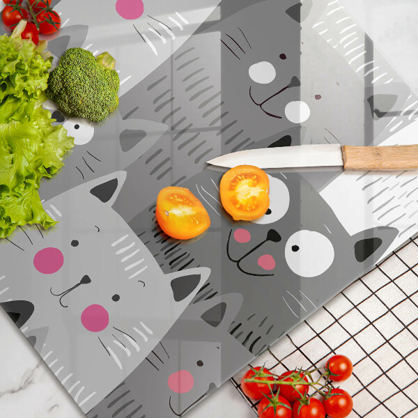 Kalené sklo za sporák Ilustrácie mačky