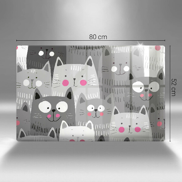 Kalené sklo za sporák Ilustrácie mačky