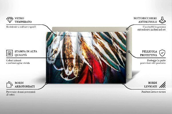 Kryt na indukčnú dosku Boho vtáčie perie