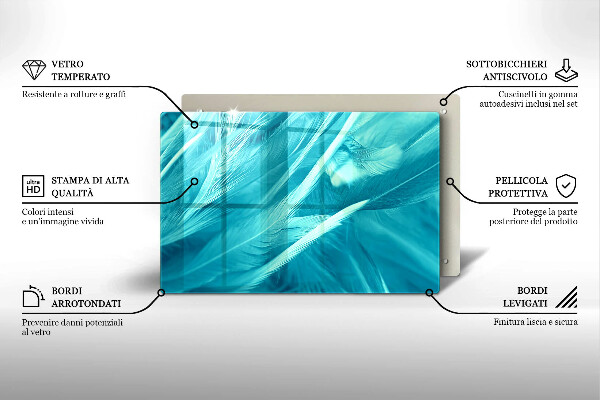 Kalené sklo za sporák Jemné perie