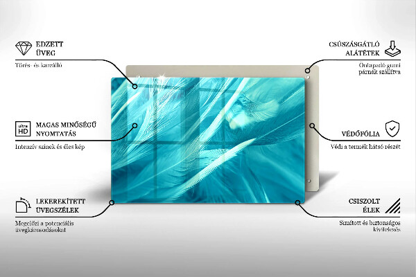 Kalené sklo za sporák Jemné perie