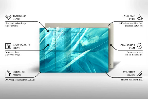 Kalené sklo za sporák Jemné perie