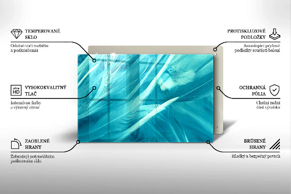 Kalené sklo za sporák Jemné perie