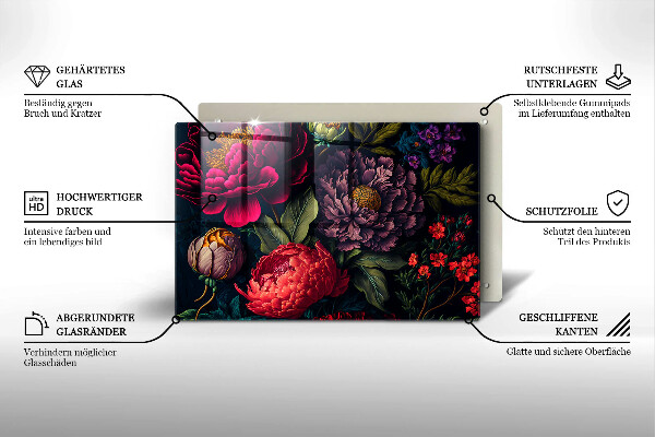 Krycia doska na sporák Nádherné kvety