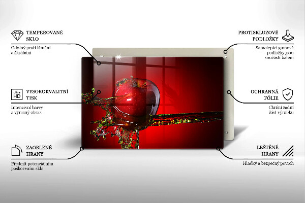 Sklo za varnú dosku Jablkové ovocie vo vode