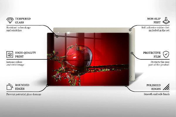 Sklo za varnú dosku Jablkové ovocie vo vode