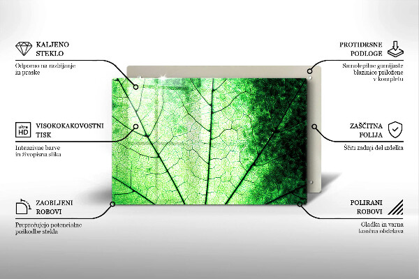 Sklo za varnú dosku Ozdobný žilový list