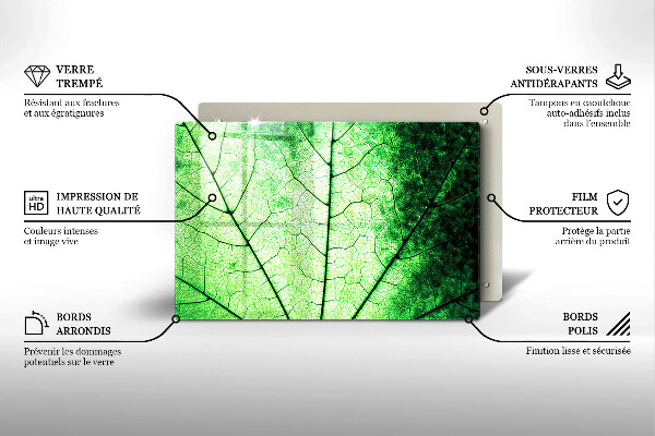 Sklo za varnú dosku Ozdobný žilový list