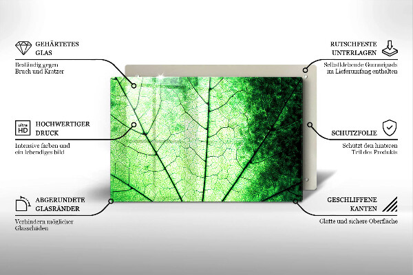 Sklo za varnú dosku Ozdobný žilový list