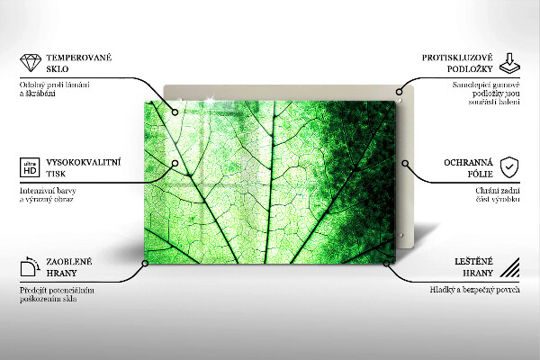 Sklo za varnú dosku Ozdobný žilový list