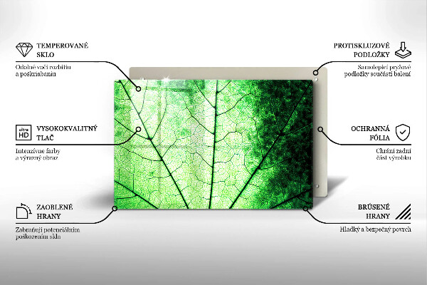 Sklo za varnú dosku Ozdobný žilový list