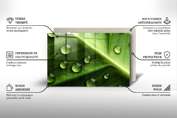 Sklo za varnú dosku Príroda rosa a list