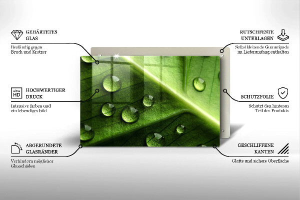 Sklo za varnú dosku Príroda rosa a list