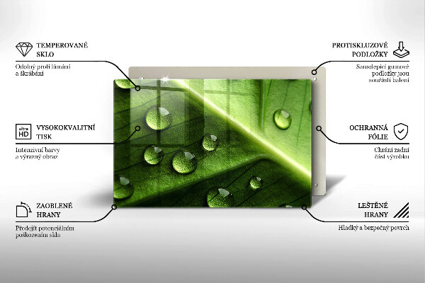 Sklo za varnú dosku Príroda rosa a list