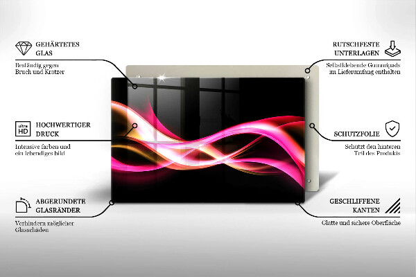 Kryt na indukčnú dosku Abstraktný neónový dym