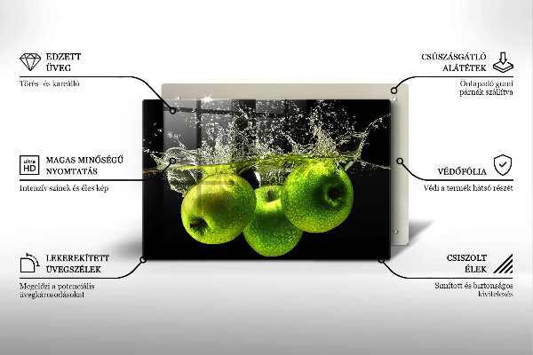 Kryt na indukčnú dosku Zelené jablká a voda