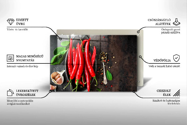 Kryt na indukčnú dosku Červené chilli papričky