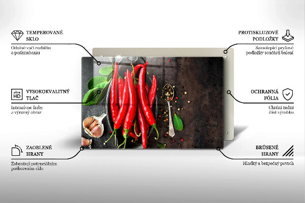 Kryt na indukčnú dosku Červené chilli papričky