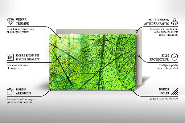 Kryt na indukčnú dosku Prírodné žilky listov