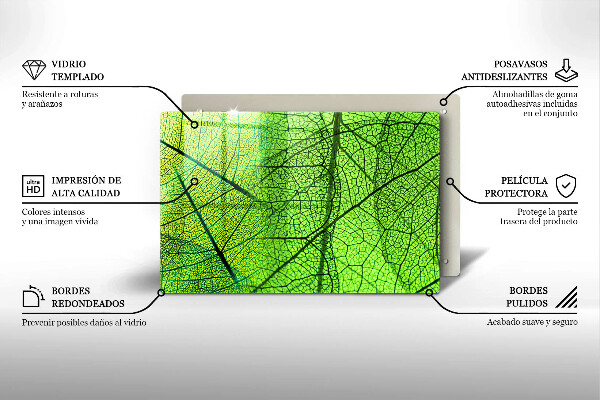 Kryt na indukčnú dosku Prírodné žilky listov
