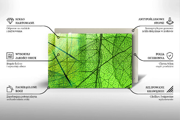 Kryt na indukčnú dosku Prírodné žilky listov