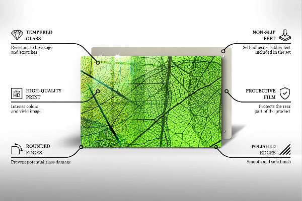 Kryt na indukčnú dosku Prírodné žilky listov