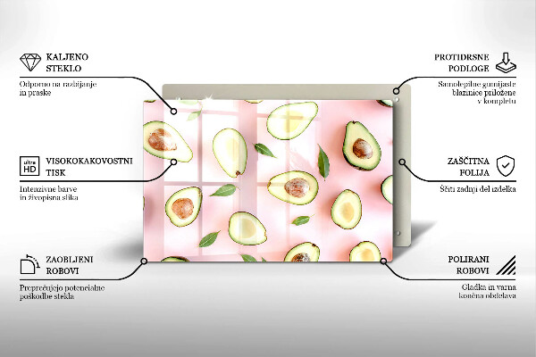 Kalené sklo za sporák Avokádový vzor