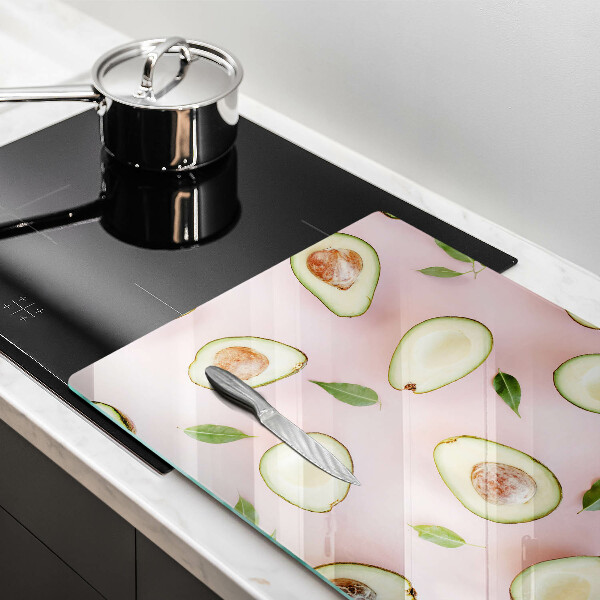 Kalené sklo za sporák Avokádový vzor