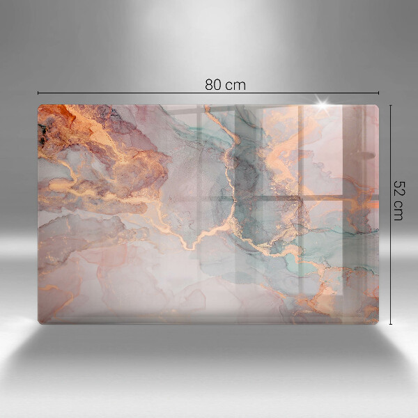 Kalené sklo za sporák Mramor so zlatom