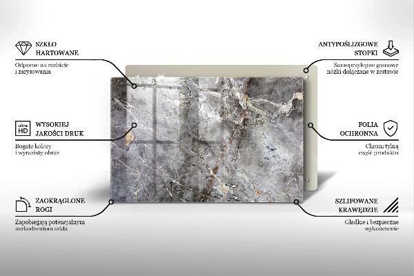 Kalené sklo za sporák Textúra kameňa