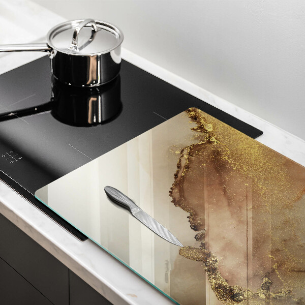 Kalené sklo za sporák Zlatá abstrakcia