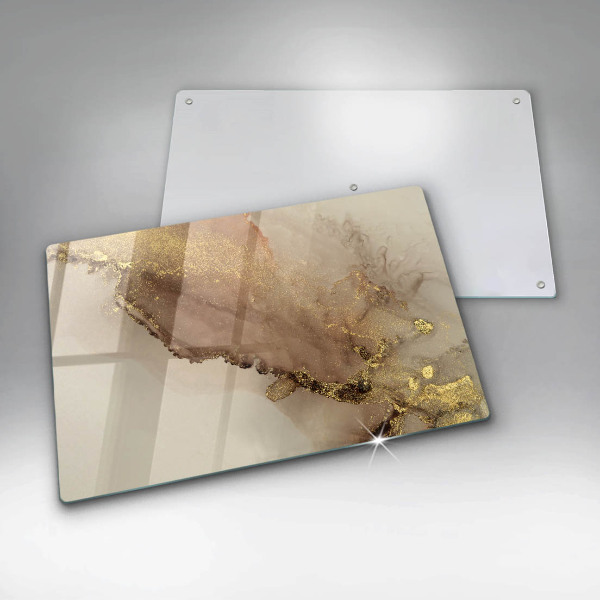 Kalené sklo za sporák Zlatá abstrakcia