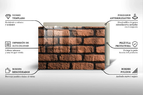Kalené sklo za sporák Tehlová stena