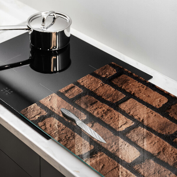 Kalené sklo za sporák Tehlová stena