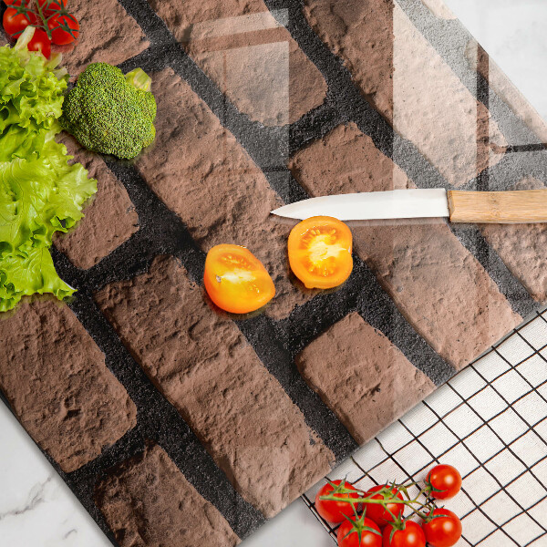 Kalené sklo za sporák Tehlová stena