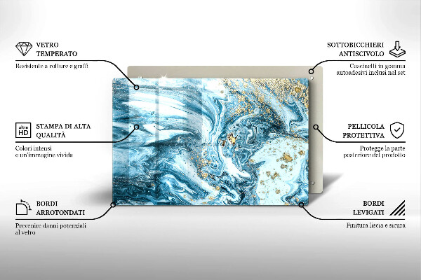 Sklo za varnú dosku Štruktúra so zlatom