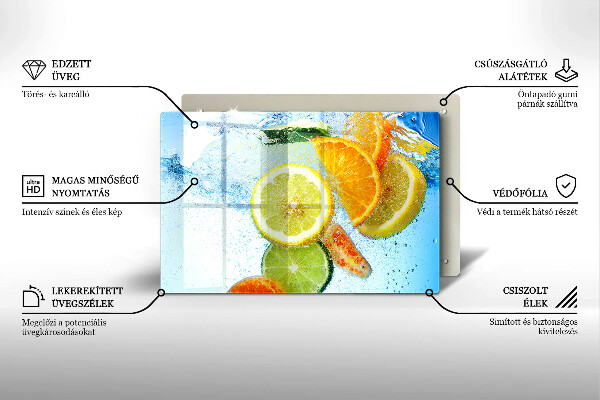 Kryt na indukčnú dosku Šťavnatá citrusová voda