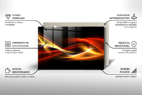 Kryt na indukčnú dosku Abstraktný dym a svetlo