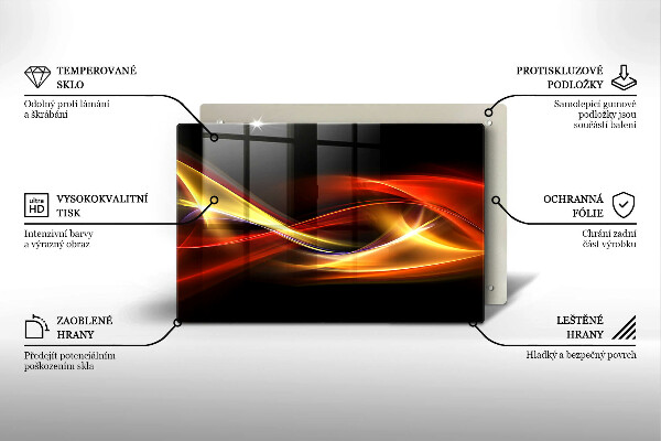 Kryt na indukčnú dosku Abstraktný dym a svetlo
