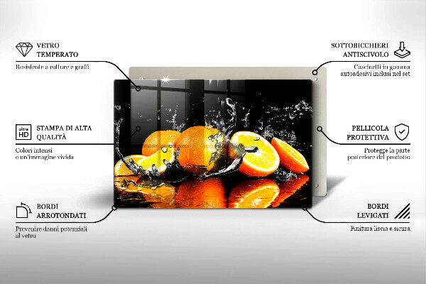 Kalené sklo za sporák Šťavnaté oranžové ovocie