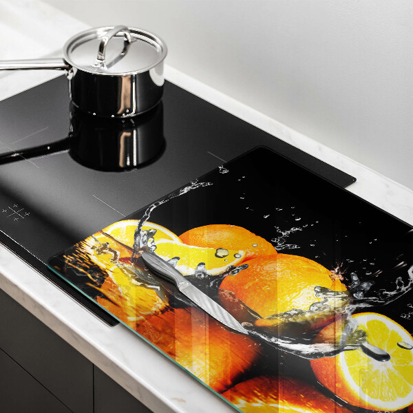 Kalené sklo za sporák Šťavnaté oranžové ovocie
