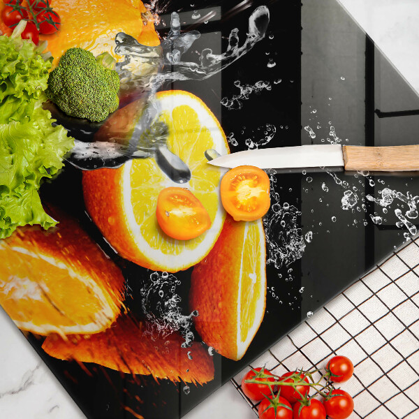 Kalené sklo za sporák Šťavnaté oranžové ovocie