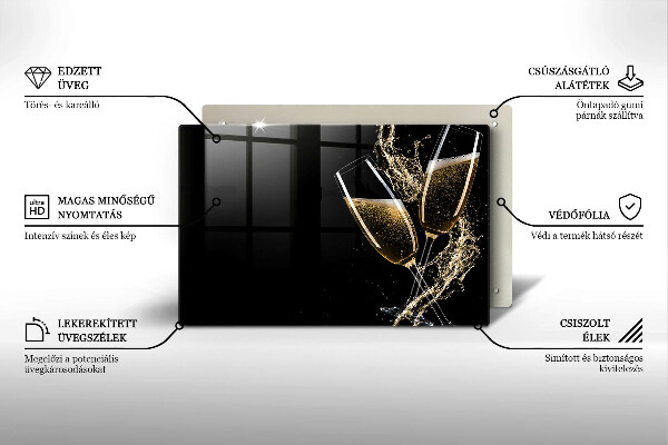 Kalené sklo za sporák Poháre na šampanské