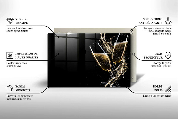 Kalené sklo za sporák Poháre na šampanské
