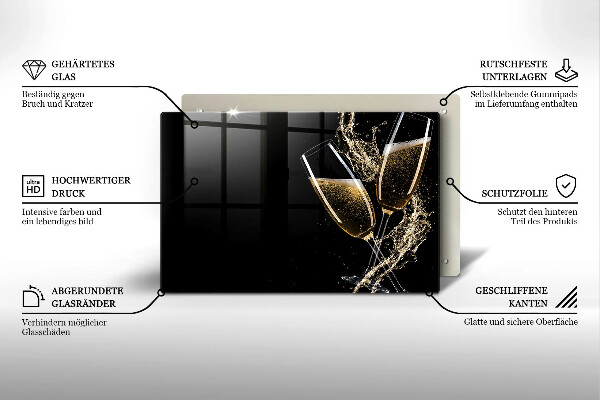 Kalené sklo za sporák Poháre na šampanské