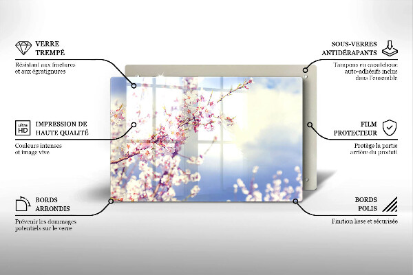 Kalené sklo za sporák Kvitnúci strom