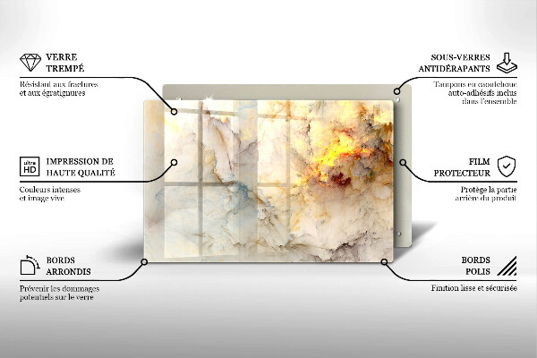 Krycia doska na sporák Textúra mramoru so zlatom