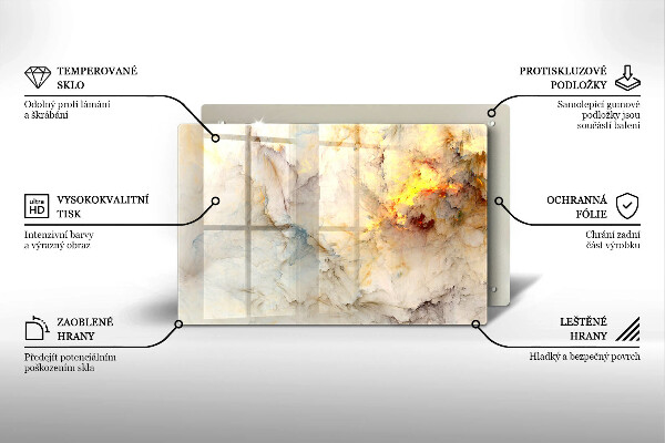 Krycia doska na sporák Textúra mramoru so zlatom