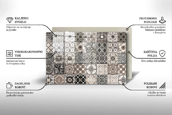 Kryt na indukčnú dosku Dekoratívne dlaždice