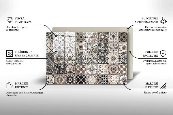 Kryt na indukčnú dosku Dekoratívne dlaždice